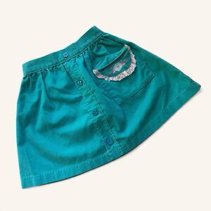 Vintage 1983 Cabbage Patch Kids Teal Corduroy Skirt 3T–4T Embroidery USA